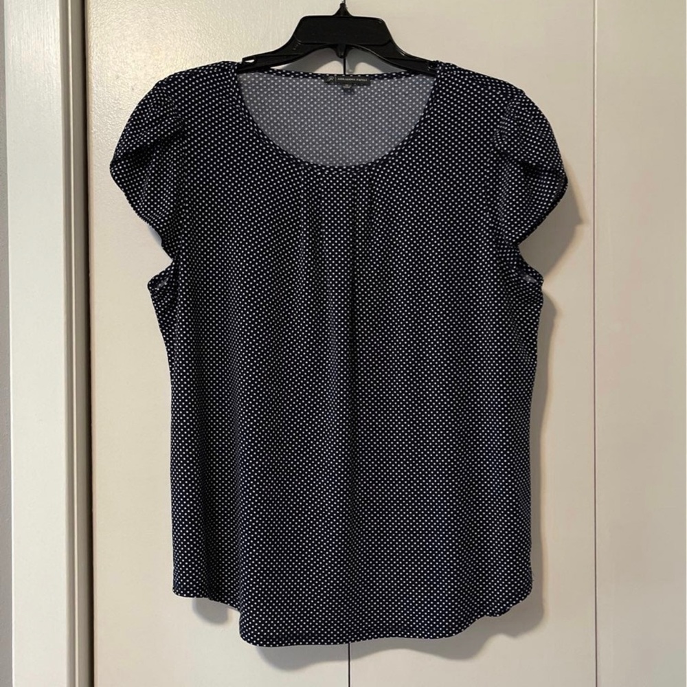 Navy Polka Dot Adrianna Papell Top Size M